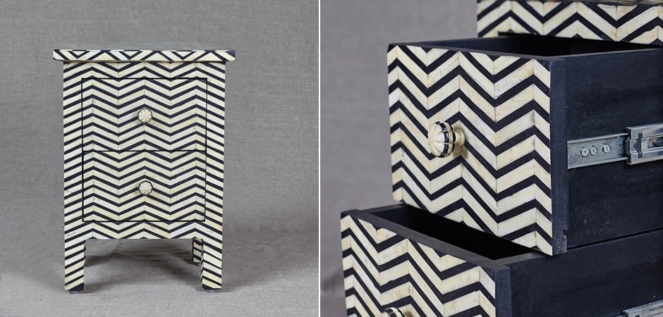 Комод инкрустация костью Inlaid Bone Chevron Mini Комод инкрустация костью Inlaid Bone Chevron Mini - Loft-Concept в Грозном