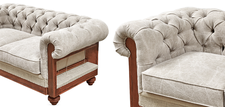 Диван Deconstructed Chesterfield Sofa double Ivory Диван Deconstructed Chesterfield Sofa double Ivory - Loft-Concept в Грозном