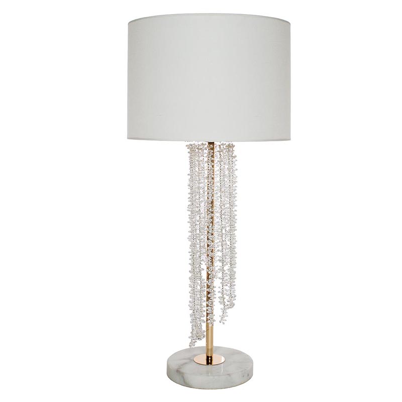 Настольная лампа Crystal Pendants Table Lamp Хром Белый в Грозном | Loft Concept 
