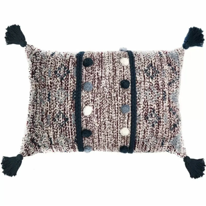 Подушка Lari Blue Ikat с кисточками Мульти Подушка Lari Blue Ikat с кисточками Мульти в Грозном | Loft Concept