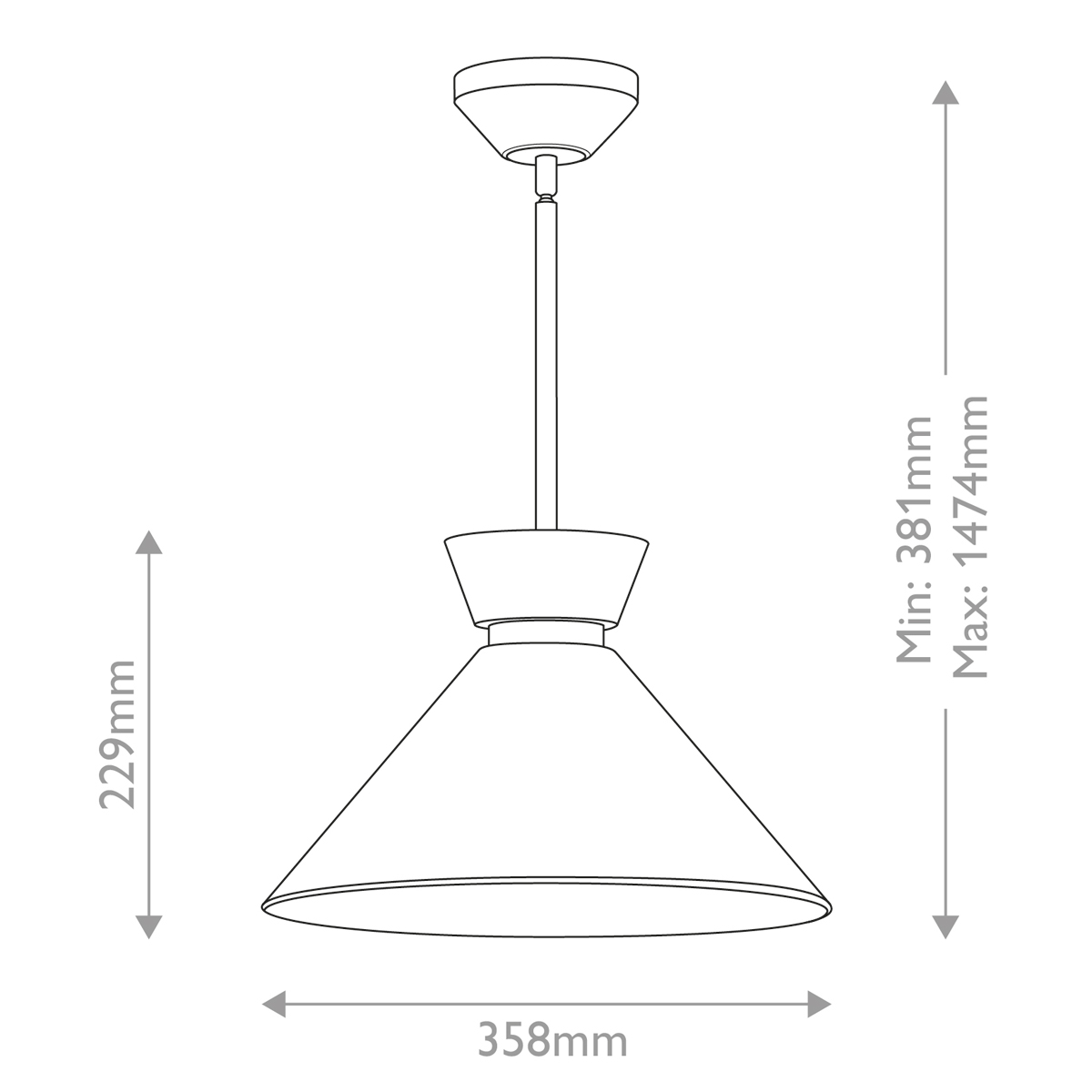 Подвесной светильник с белым стеклянным конусным плафоном Alora Mood в Грозном