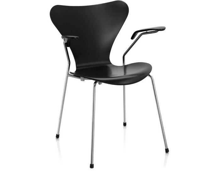 Стул Series 7 Chair Белый Черный Серебряный Стул Series 7 Chair Белый Черный Серебряный в Грозном | Loft Concept