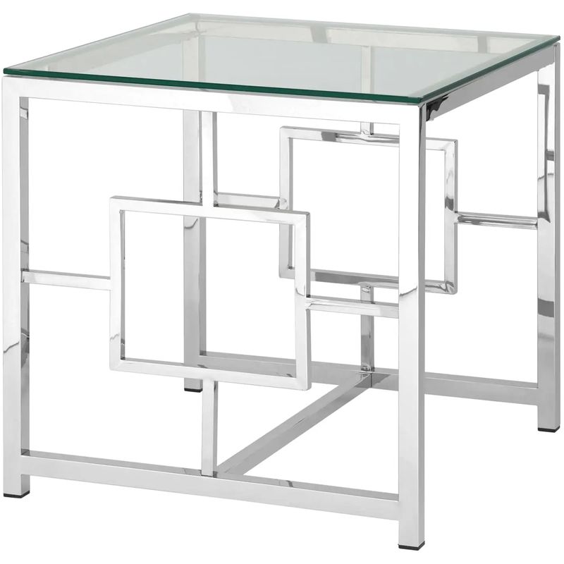Стол приставной Milan Tables Silver Серебряный Прозрачное Стекло Стол приставной Milan Tables Silver Серебряный Прозрачное Стекло в Грозном | Loft Concept