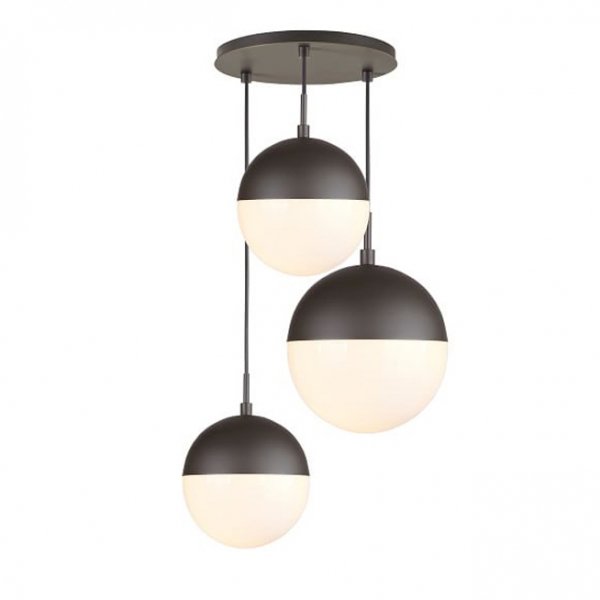 Подвесной светильник Copper Light Black Pendant 3 Черный Белый Подвесной светильник Copper Light Black Pendant 3 Черный Белый в Грозном | Loft Concept