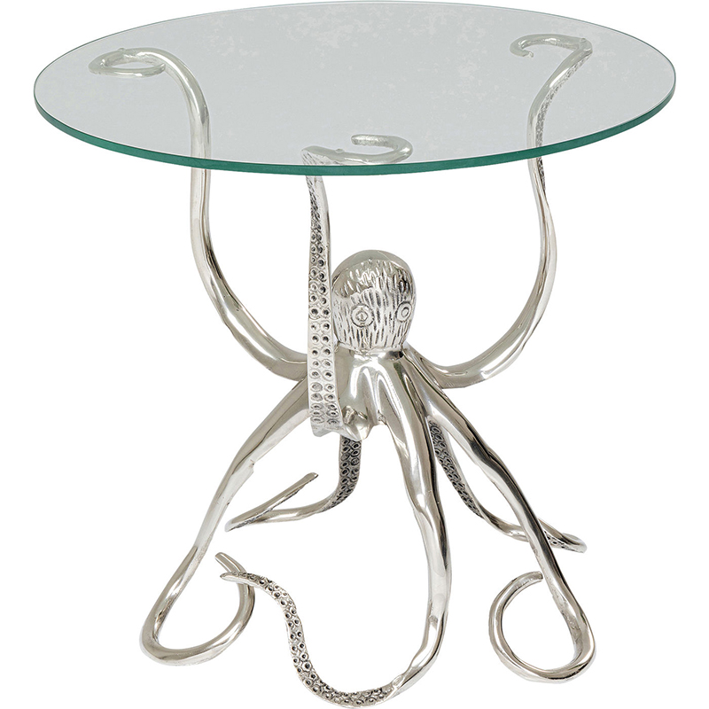 Приставной стол Silver Octopus Серебряный Прозрачный Приставной стол Silver Octopus Серебряный Прозрачный в Грозном | Loft Concept