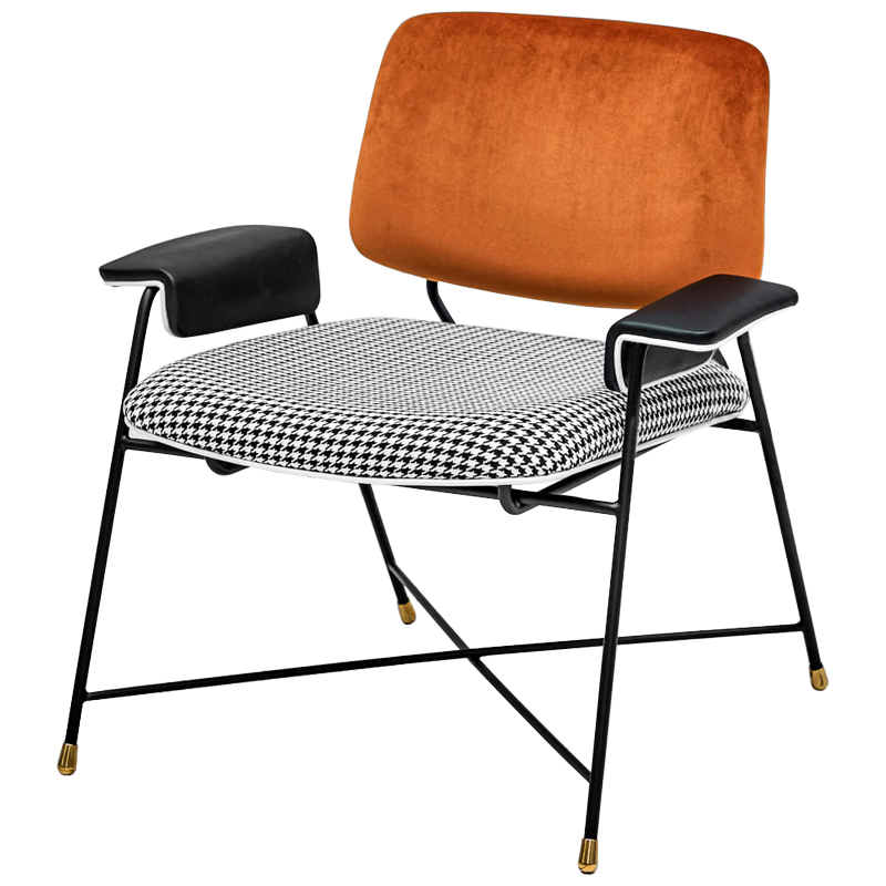 Кресло Bagot Chair Orange Черно-белый Оранжевый Кресло Bagot Chair Orange Черно-белый Оранжевый в Грозном | Loft Concept