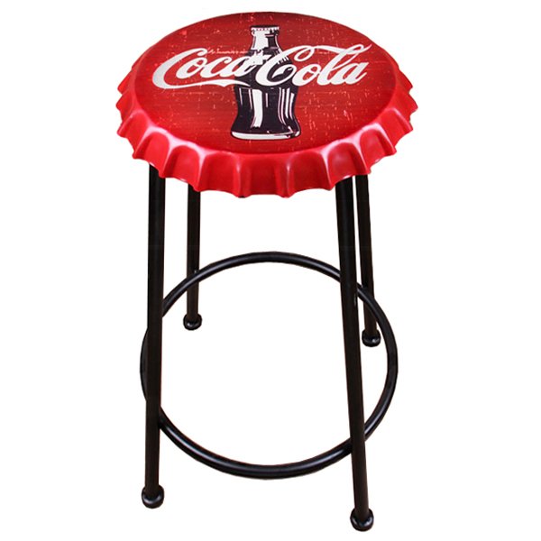 Барный стул Bottle Cap Coca & Cola Черный Красный Барный стул Bottle Cap Coca & Cola Черный Красный в Грозном | Loft Concept