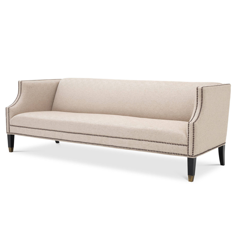 Диван Eichholtz Sofa Doheny Песочный Латунь Черный Диван Eichholtz Sofa Doheny Песочный Латунь Черный в Грозном | Loft Concept