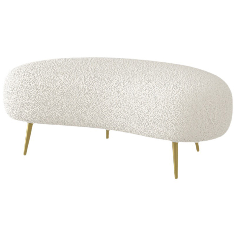 Банкетка Edmund White Boucle Banquet Белый Глянцевое золото в Грозном | Loft Concept 