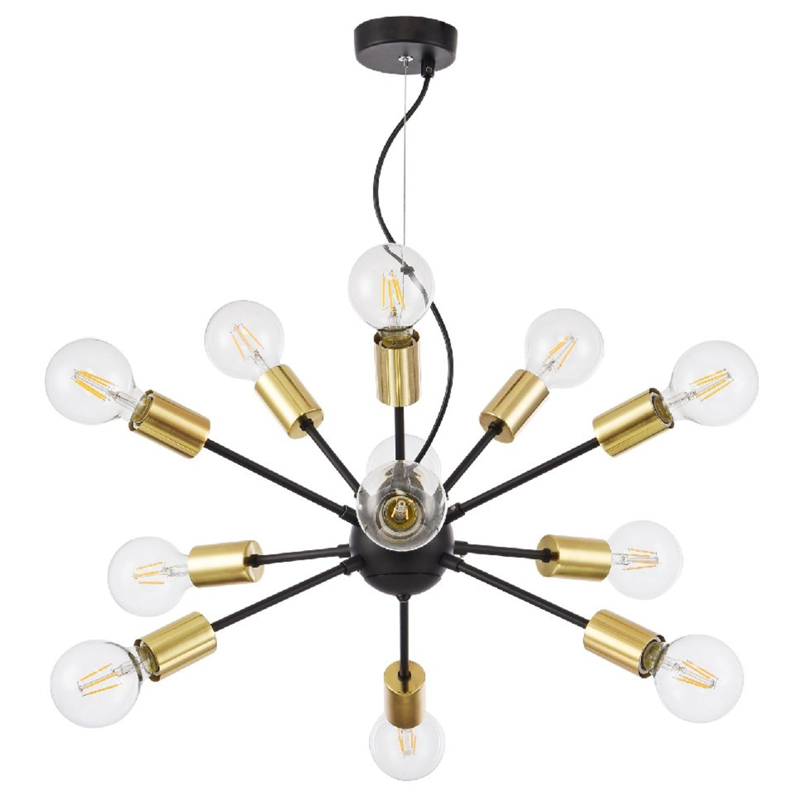 Люстра Sputnik 12 Black and Gold Черный Золотой в Грозном | Loft Concept 