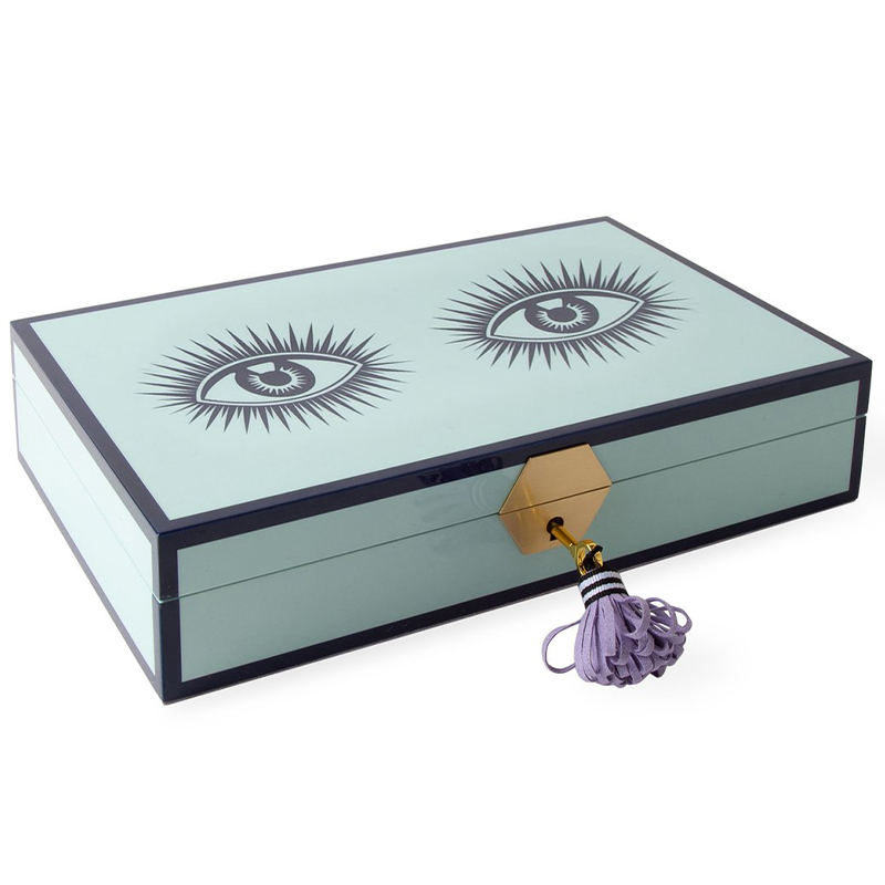 Шкатулка LE WINK LACQUER JEWELRY BOX Jonathan Adler Мятный Сиреневый Темно-синий Шкатулка LE WINK LACQUER JEWELRY BOX Jonathan Adler Мятный Сиреневый Темно-синий в Грозном | Loft Concept