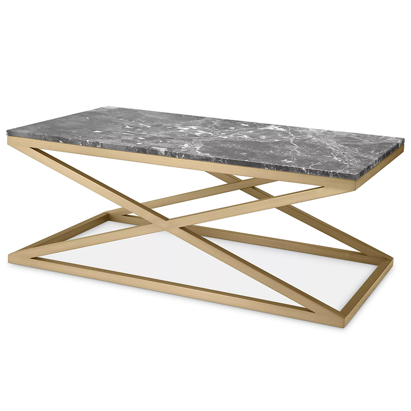 Кофейный стол Eichholtz Coffee Table Criss Cross Латунь Серый Кофейный стол Eichholtz Coffee Table Criss Cross Латунь Серый в Грозном | Loft Concept