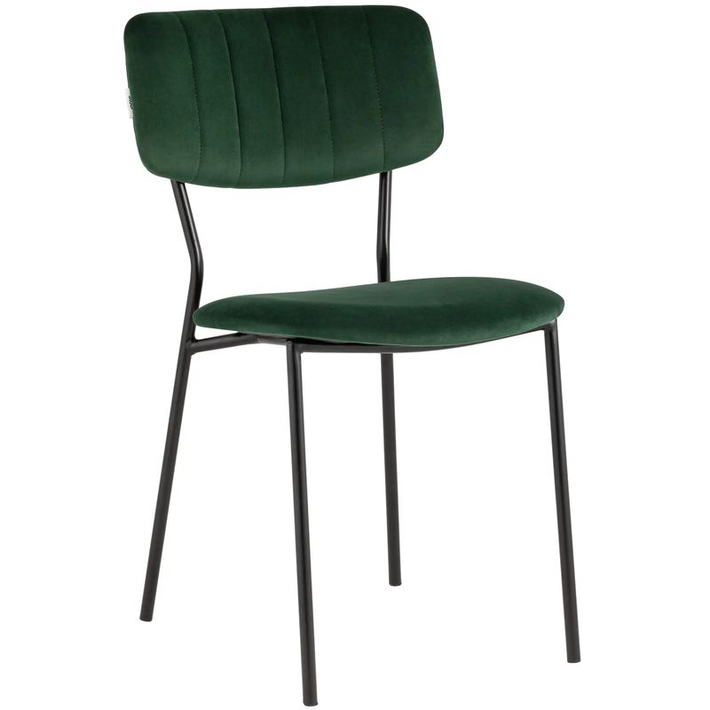 Стул Singer Chair без подлокотника Зеленый Велюр Зеленый Черный Стул Singer Chair без подлокотника Зеленый Велюр Зеленый Черный в Грозном | Loft Concept
