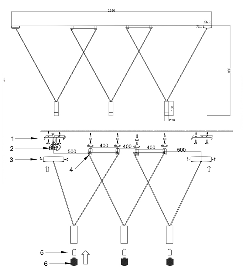 Wireflow LED White Suspension lam 3 патрона Wireflow LED White Suspension lam 3 патрона в Грозном