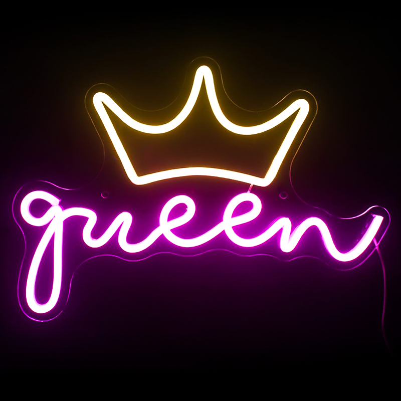 Неоновая настенная лампа Queen Neon Wall Lamp Розовый Желтый в Грозном | Loft Concept 
