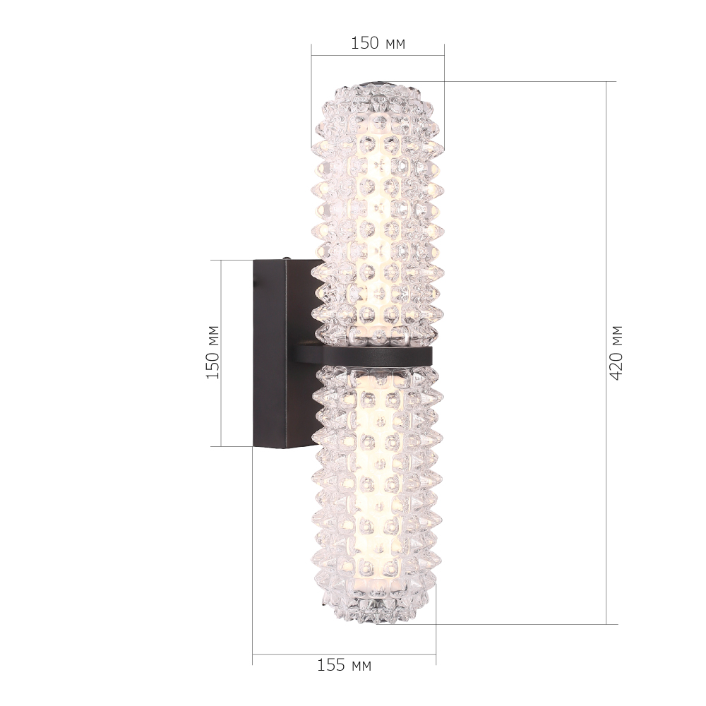 Бра с факутрным стеклянным плафоном Sonora в Грозном