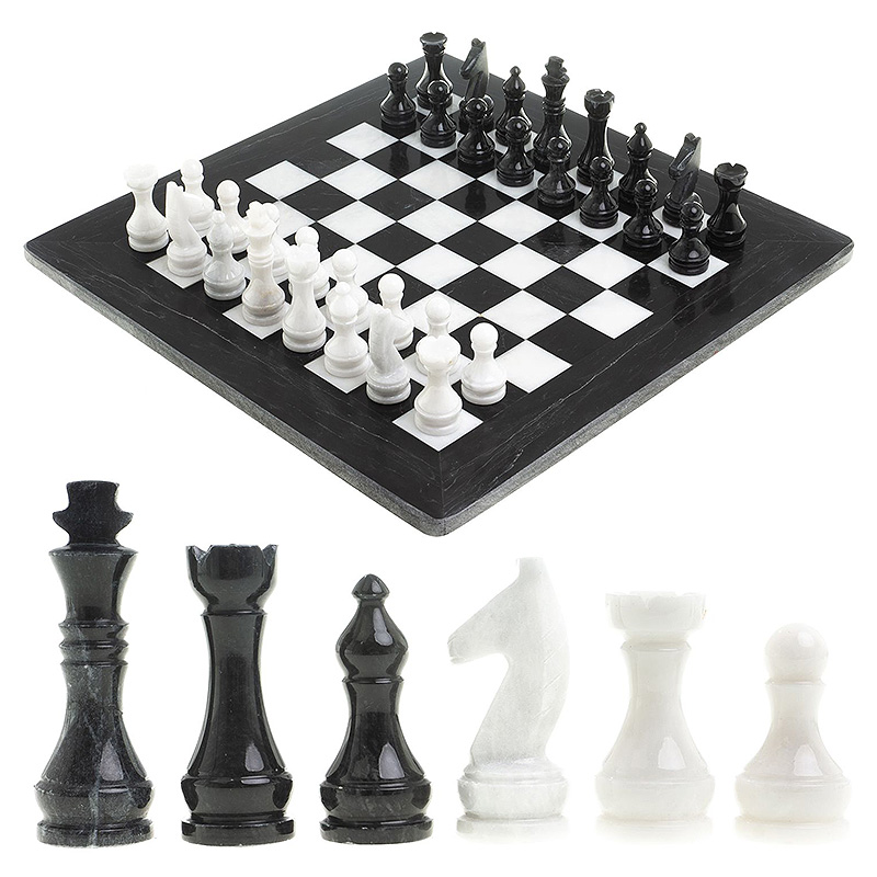 Шахматы классические с черной доской из натурального камня Мрамор Decorative Thematic Chess Белый Мрамор Bianco Черный Мрамор Nero Шахматы классические с черной доской из натурального камня Мрамор Decorative Thematic Chess Белый Мрамор Bianco Черный Мрамор Nero в Грозном | Loft Concept