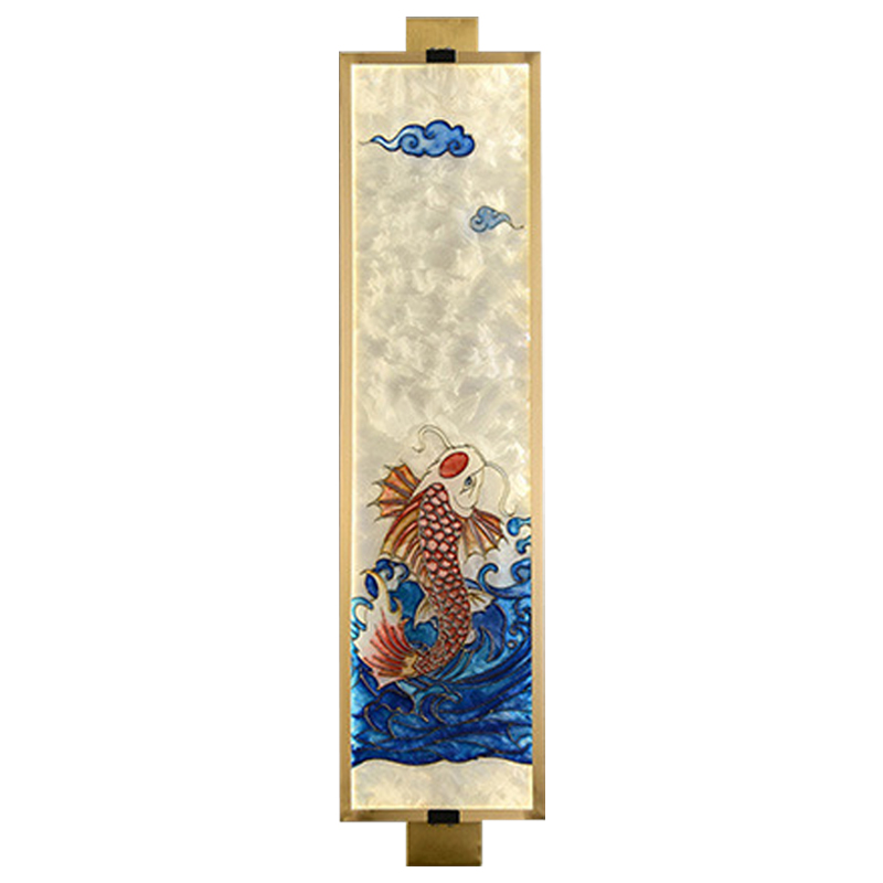 Настенный светильник Red Fish Oriental Scenes Wall Lamp Мульти Золотой Синий Красный Настенный светильник Red Fish Oriental Scenes Wall Lamp Мульти Золотой Синий Красный в Грозном | Loft Concept