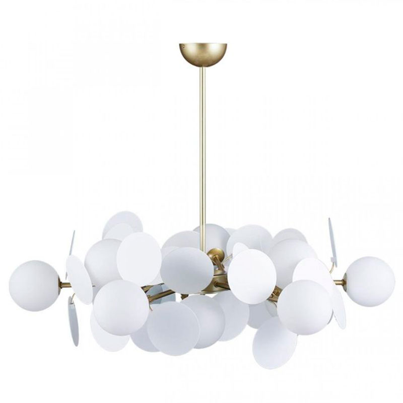 Люстра MATISSE Chandelier White 12 ламп Белый Золотой Люстра MATISSE Chandelier White 12 ламп Белый Золотой в Грозном | Loft Concept