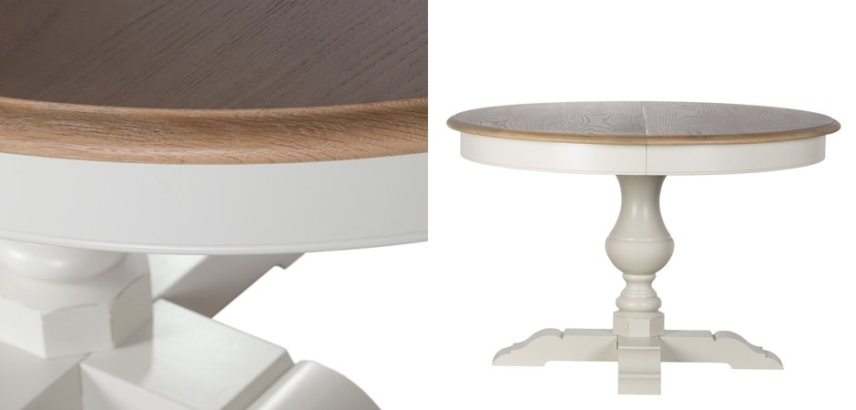 Provence Round Dining Table White раскладной стол Provence Round Dining Table White раскладной стол - Loft-Concept в Грозном