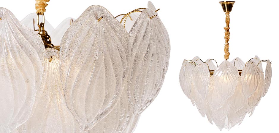 Люстра Textured Glass Chandelier Petal 8 Люстра Textured Glass Chandelier Petal 8 - Loft-Concept в Грозном