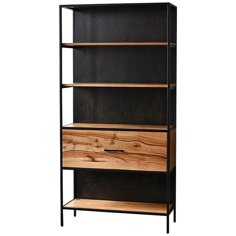 Стеллаж Terrel Industrial Metal Rust Rack Черный Коричневый Стеллаж Terrel Industrial Metal Rust Rack Черный Коричневый в Грозном | Loft Concept