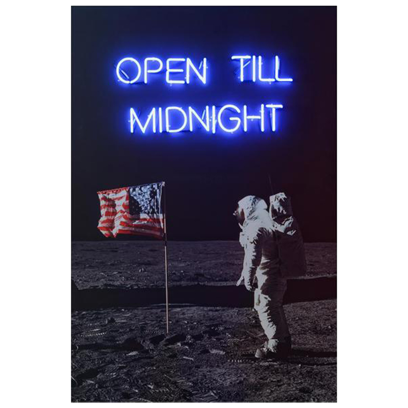 Дизайнерский Постер Неоновый светящийся Moon Landing Мульти Дизайнерский Постер Неоновый светящийся Moon Landing Мульти в Грозном | Loft Concept