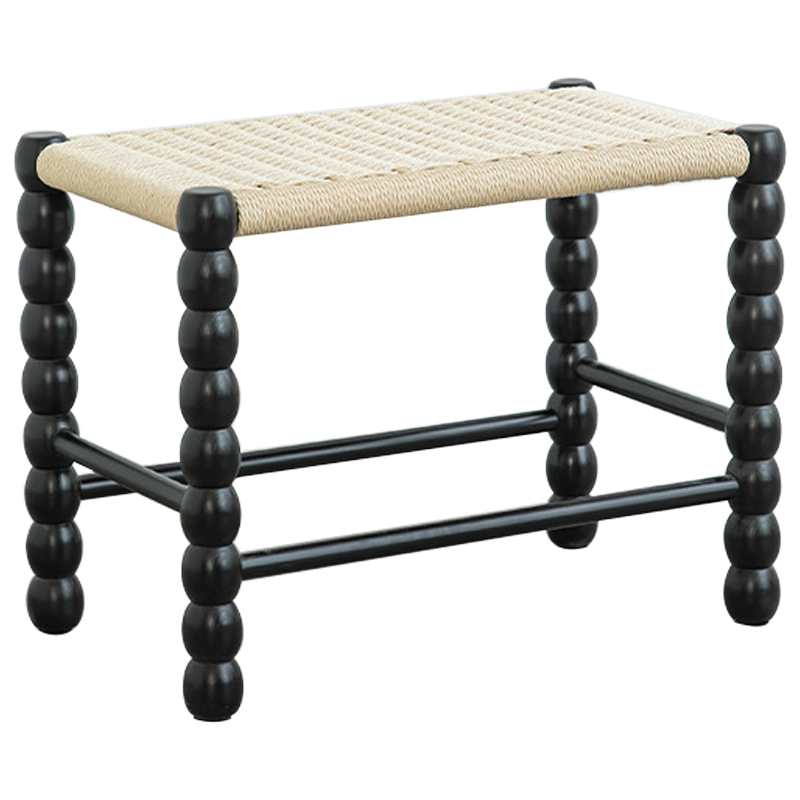 Банкетка French Corner Banquet Black 60 см Черный Бежевый Банкетка French Corner Banquet Black 60 см Черный Бежевый в Грозном | Loft Concept