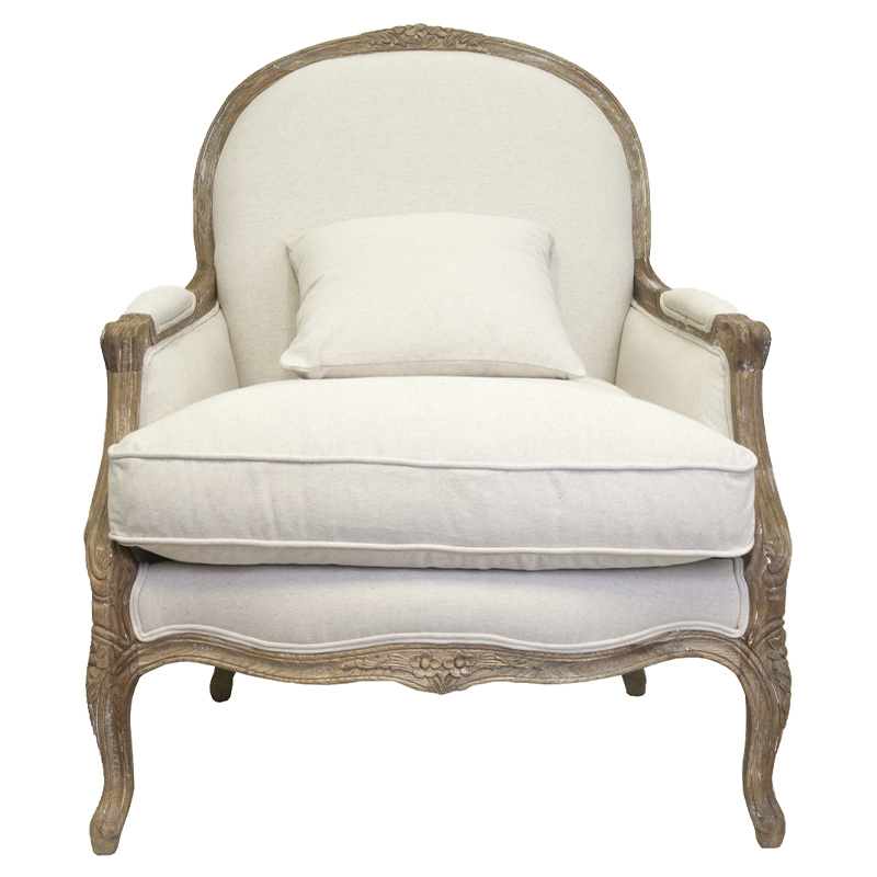 Кресло Ava Classical Armchair beige flax Бежевый Коричневый Кресло Ava Classical Armchair beige flax Бежевый Коричневый в Грозном | Loft Concept
