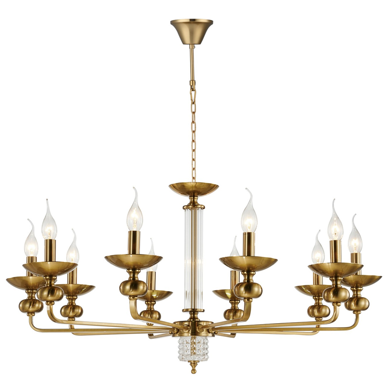 Люстра бронзового цвета со стеклянным декором Candelabrum D91 см Бронза Прозрачный Люстра бронзового цвета со стеклянным декором Candelabrum D91 см Бронза Прозрачный в Грозном | Loft Concept
