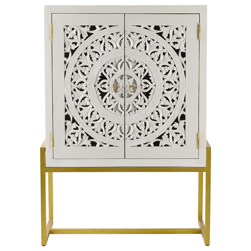 Буфет с резными дверцами Ceara Lace Cabinet Белый Золотой Буфет с резными дверцами Ceara Lace Cabinet Белый Золотой в Грозном | Loft Concept