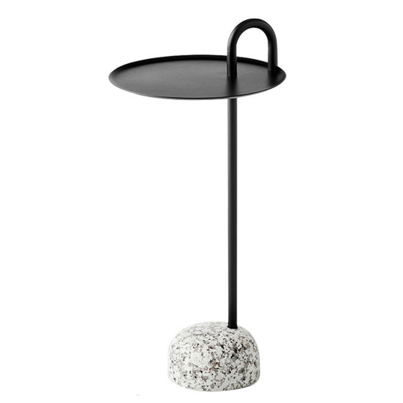 Черный Приставной Стол с основанием Терраццо Franz Side Table Black Черный Черный Приставной Стол с основанием Терраццо Franz Side Table Black Черный в Грозном | Loft Concept