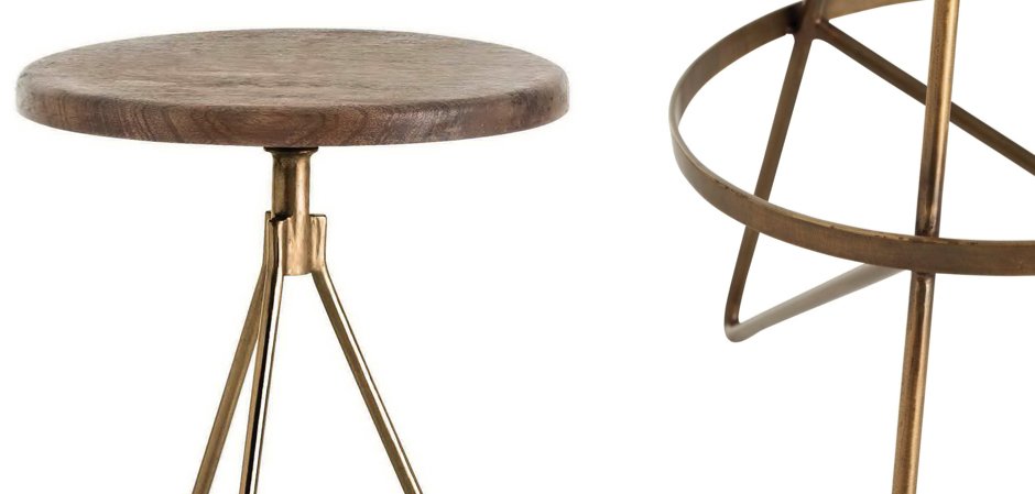 Барный стул Industrial Vintage Brass Iron Swivel Bar Stool Барный стул Industrial Vintage Brass Iron Swivel Bar Stool - Loft-Concept в Грозном