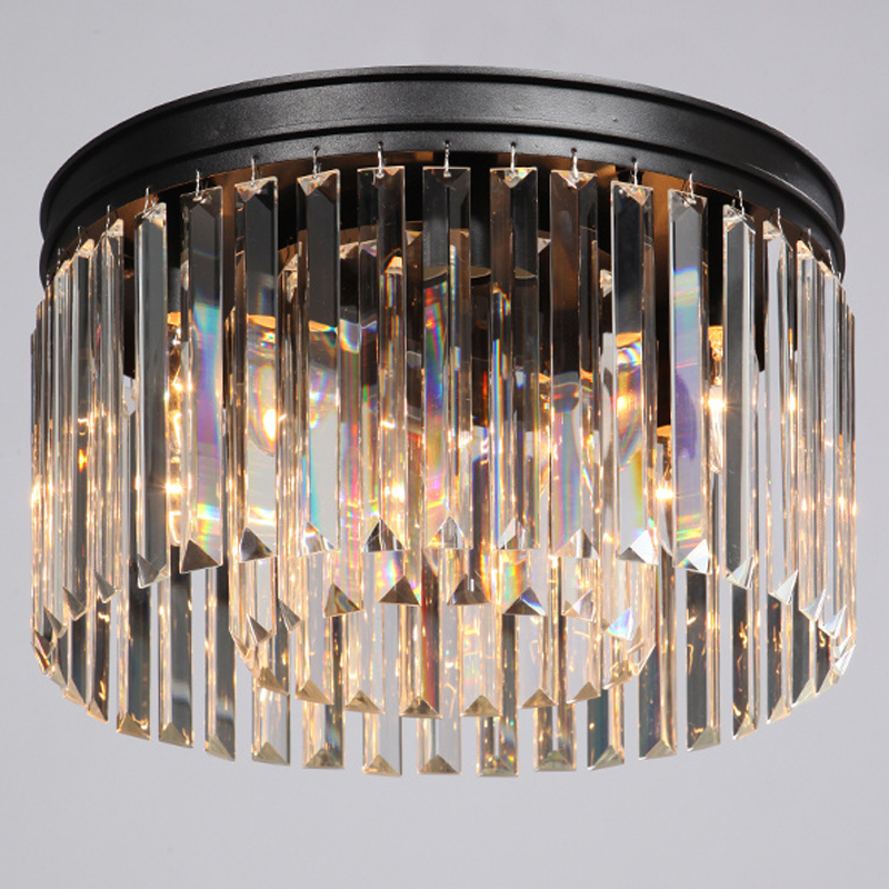 Потолочный светильник ODEON CLEAR GLASS Prism Round 2-TIER 40 см Черный Потолочный светильник ODEON CLEAR GLASS Prism Round 2-TIER 40 см Черный в Грозном | Loft Concept