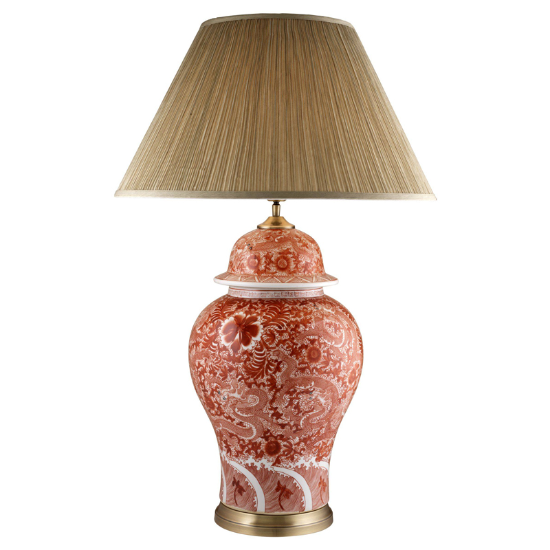 Настольная лампа Eichholtz Table Lamp Palmarito Белый Красный Бежевый Настольная лампа Eichholtz Table Lamp Palmarito Белый Красный Бежевый в Грозном | Loft Concept