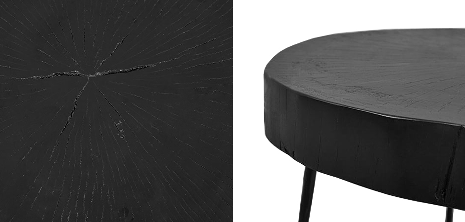Приставной стол Saw Cut Black Wood Side Table Приставной стол Saw Cut Black Wood Side Table - Loft-Concept в Грозном