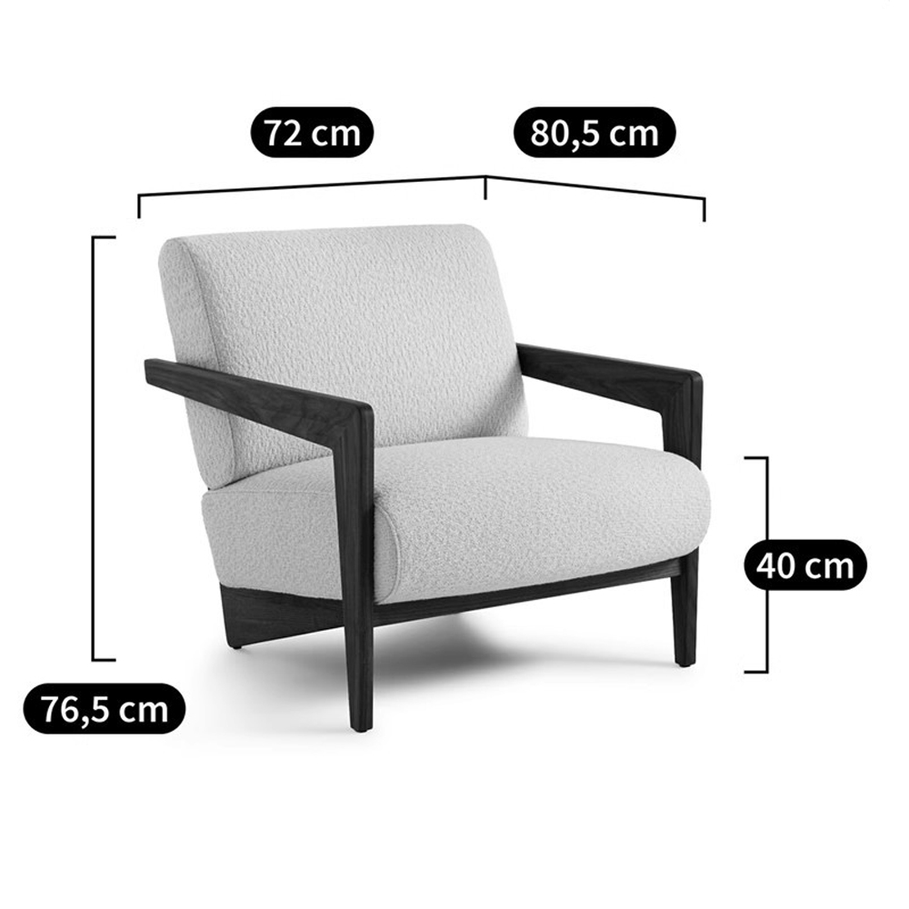 Кресло с обивкой из белого букле Armchair White Boucle Кресло с обивкой из белого букле Armchair White Boucle в Грозном