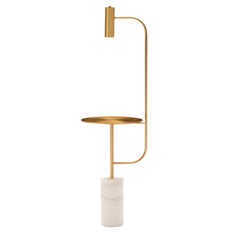 Торшер Marble Floor Lamp Латунь Белый Торшер Marble Floor Lamp Латунь Белый в Грозном | Loft Concept