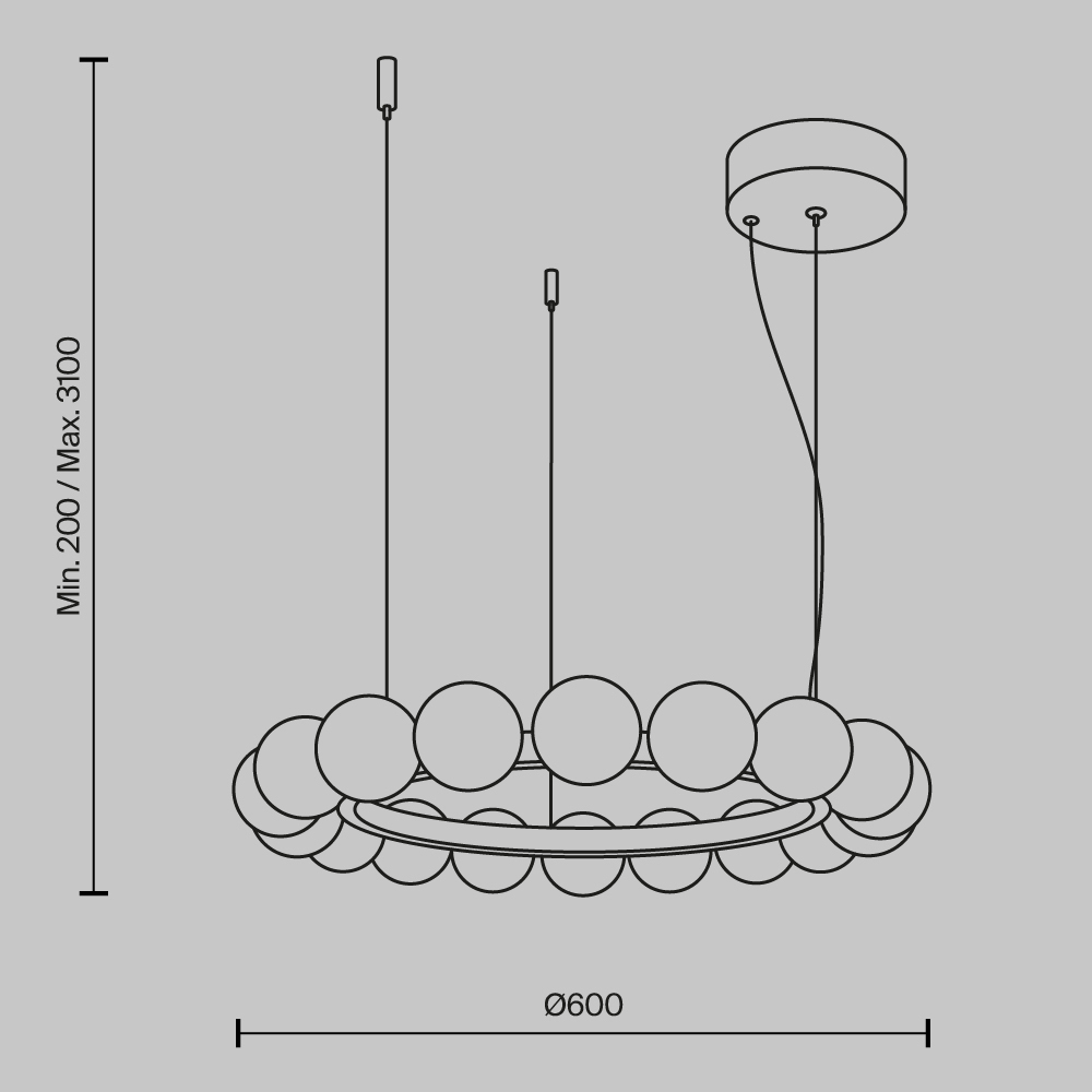 Люстра подвесная Ambre 3000К в Грозном