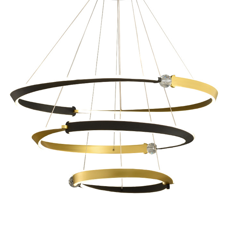 Люстра Кольца Ring Horizontal Cyril Три кольца Черный Золотой Черный Золотой Люстра Кольца Ring Horizontal Cyril Три кольца Черный Золотой Черный Золотой в Грозном | Loft Concept