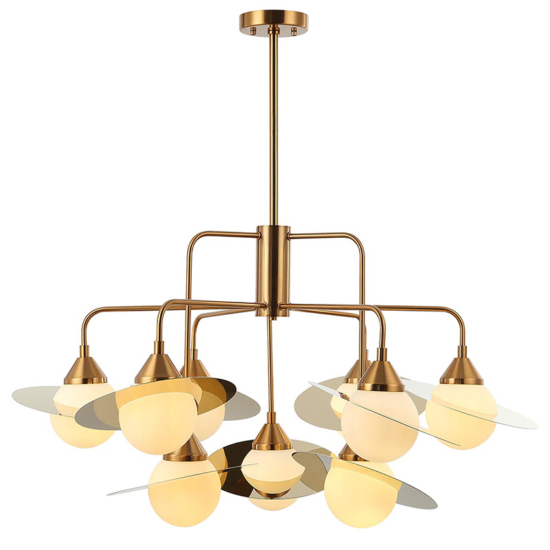 Люстра Phainon Gold Chandelier 9 Золотой Белый Люстра Phainon Gold Chandelier 9 Золотой Белый в Грозном | Loft Concept