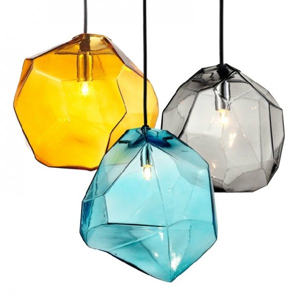Подвесной светильник Color Ice Cube Pendant Янтарь (Amber) Светло-голубой Серый (Gray) Подвесной светильник Color Ice Cube Pendant Янтарь (Amber) Светло-голубой Серый (Gray) в Грозном | Loft Concept