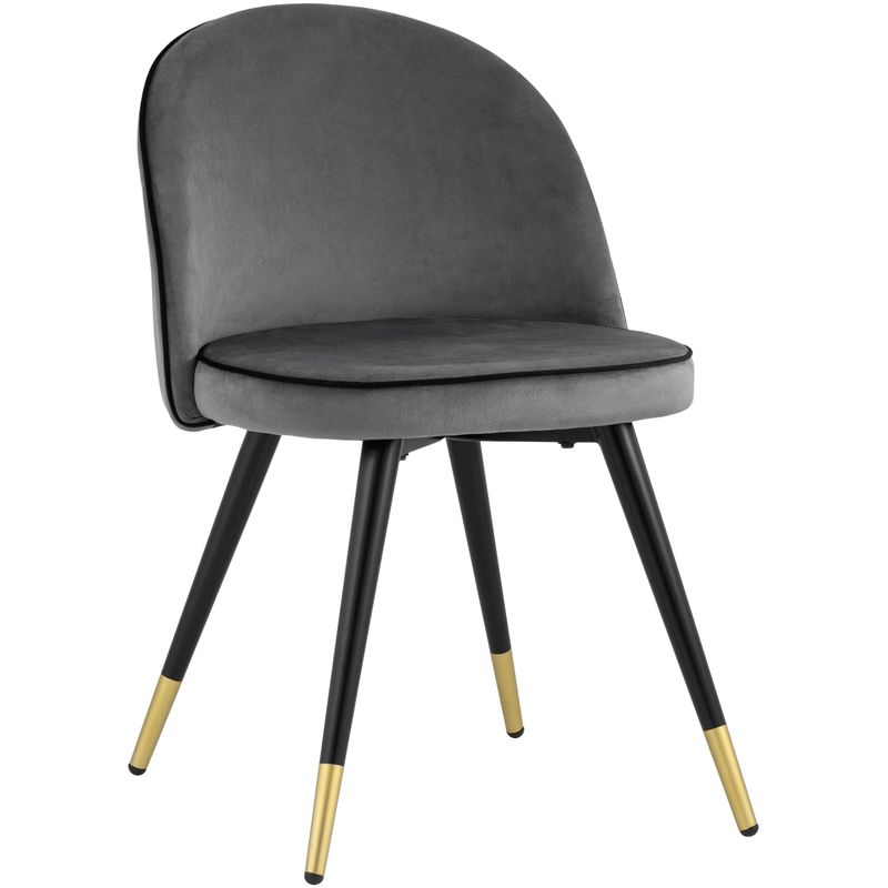 Стул Cooper Chair LUX Серый Велюр Серый Черный в Грозном | Loft Concept 