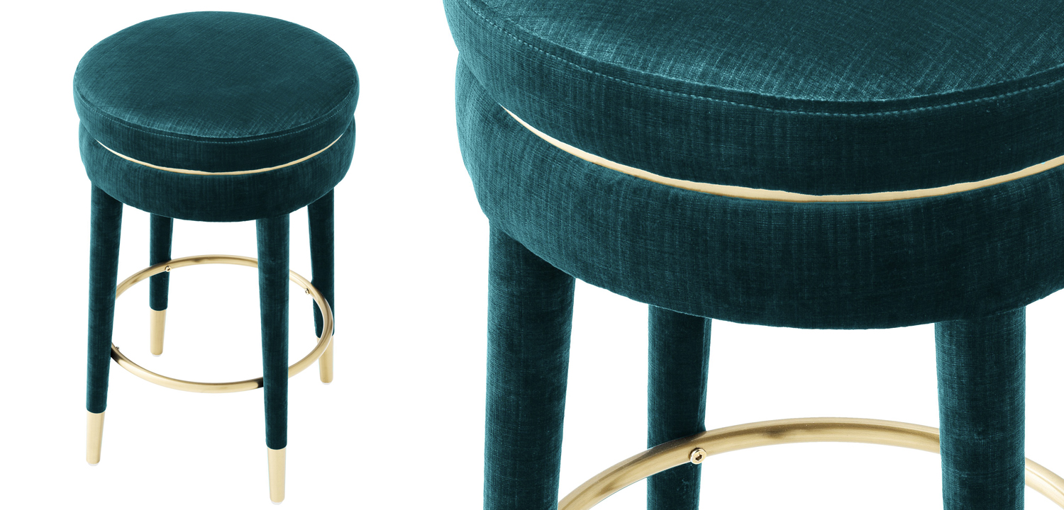 Полубарный стул Eichholtz Counter Stool Parisian blue - фото