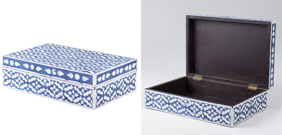 Шкатулка инкрустация костью Pattern Inlay Box Indigo Шкатулка инкрустация костью Pattern Inlay Box Indigo - Loft-Concept в Грозном