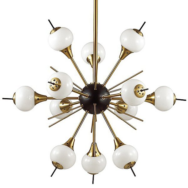 White Glass Globes Sputnik Chandelier Бронза Белый White Glass Globes Sputnik Chandelier Бронза Белый в Грозном | Loft Concept