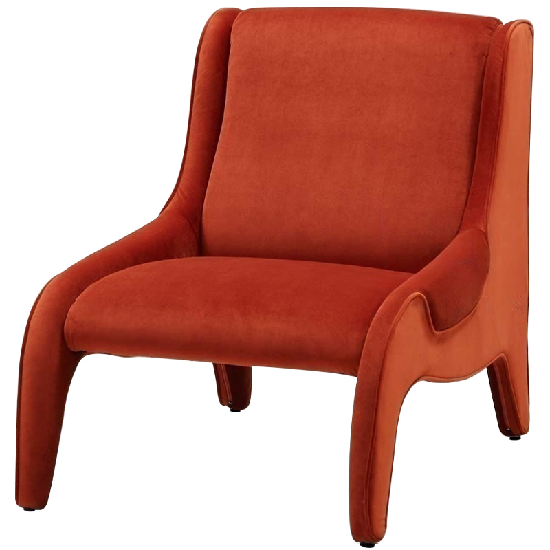 Дизайнерское кресло оранжевое в мягкой велюровой обивке Granger Armchair Orange Оранжевый Дизайнерское кресло оранжевое в мягкой велюровой обивке Granger Armchair Orange Оранжевый в Грозном | Loft Concept