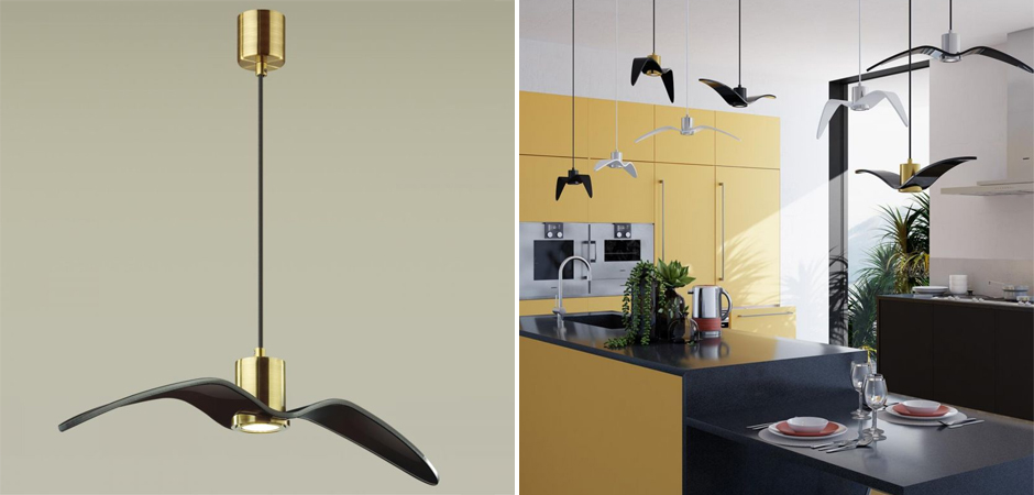 Подвесной светильник Seagull Average Gold черный Подвесной светильник Seagull Average Gold черный - Loft-Concept в Грозном