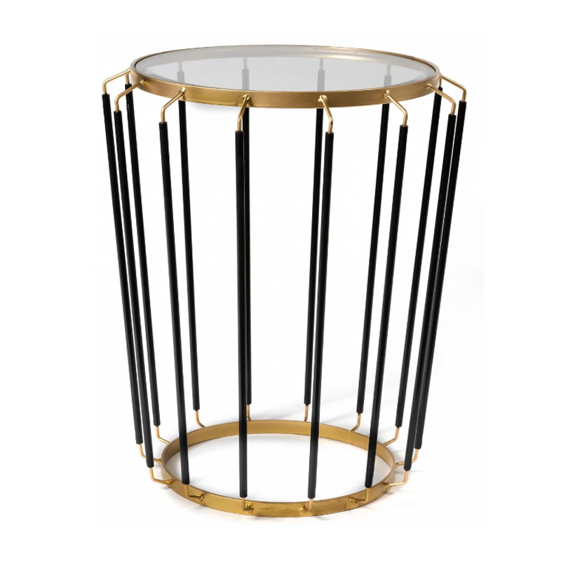 Приставной стол Glass-Top Table Черный матовое золото Приставной стол Glass-Top Table Черный матовое золото в Грозном | Loft Concept