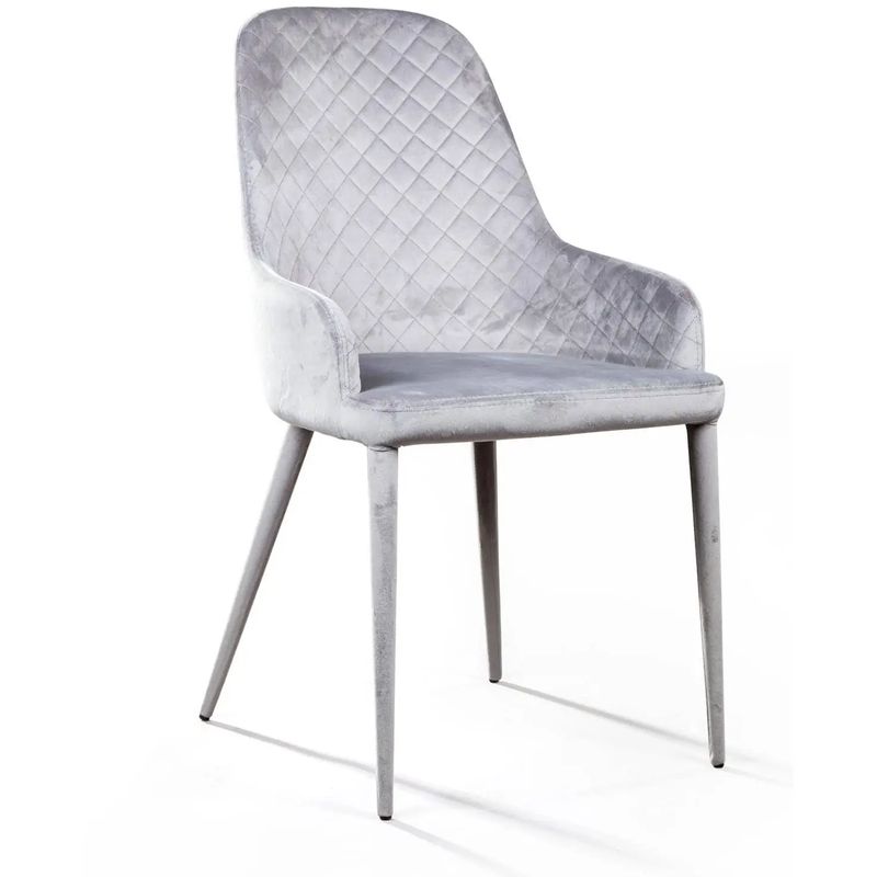 Стул Douglas Rhombus Chair Серый Велюр Светло-серый Стул Douglas Rhombus Chair Серый Велюр Светло-серый в Грозном | Loft Concept
